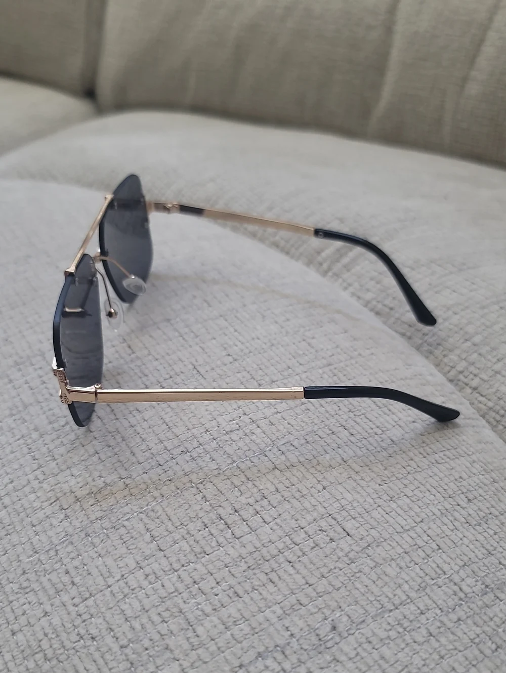 NEW Gold Frame Rimless Sunglasses